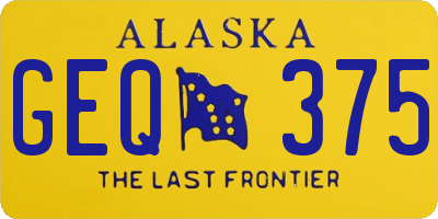 AK license plate GEQ375