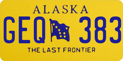 AK license plate GEQ383