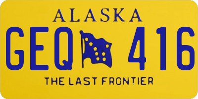 AK license plate GEQ416