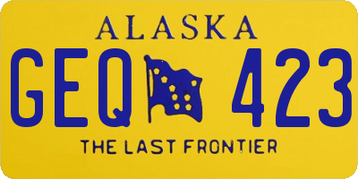 AK license plate GEQ423