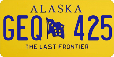 AK license plate GEQ425