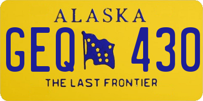 AK license plate GEQ430
