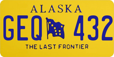 AK license plate GEQ432