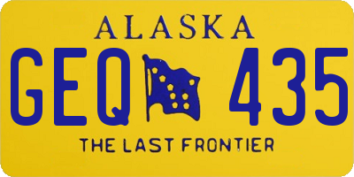 AK license plate GEQ435