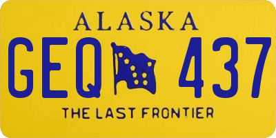 AK license plate GEQ437