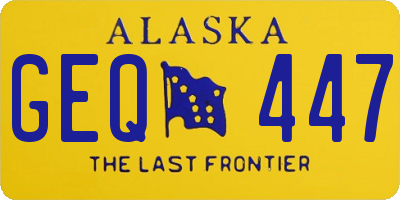 AK license plate GEQ447