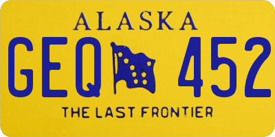 AK license plate GEQ452