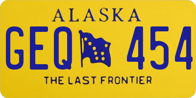 AK license plate GEQ454