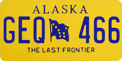 AK license plate GEQ466