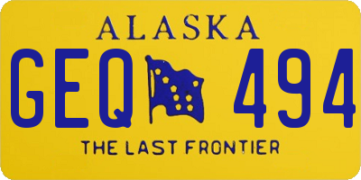 AK license plate GEQ494