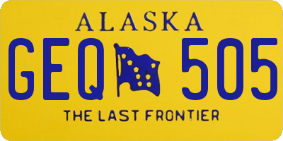 AK license plate GEQ505