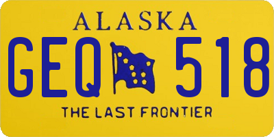 AK license plate GEQ518