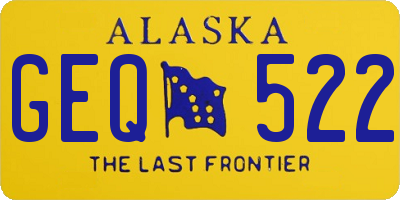 AK license plate GEQ522