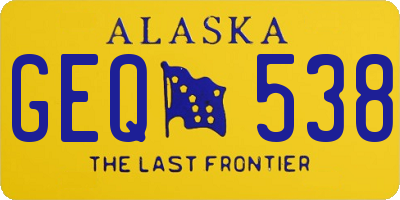 AK license plate GEQ538
