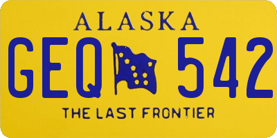 AK license plate GEQ542