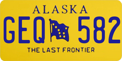 AK license plate GEQ582