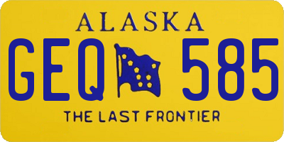 AK license plate GEQ585