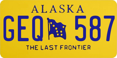 AK license plate GEQ587