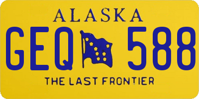 AK license plate GEQ588