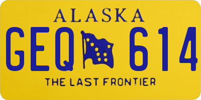 AK license plate GEQ614