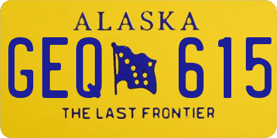 AK license plate GEQ615