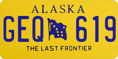 AK license plate GEQ619