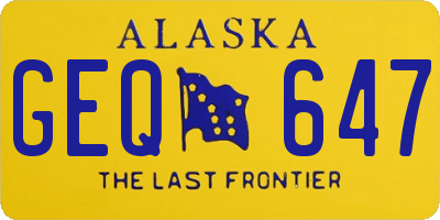 AK license plate GEQ647
