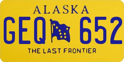 AK license plate GEQ652