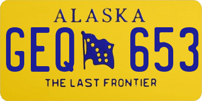 AK license plate GEQ653