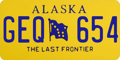 AK license plate GEQ654