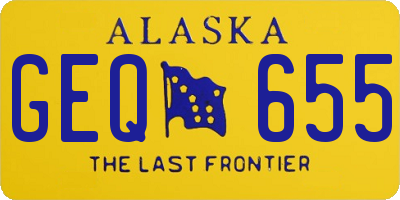 AK license plate GEQ655