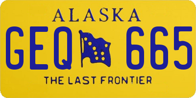 AK license plate GEQ665