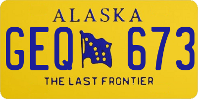 AK license plate GEQ673