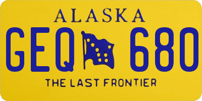 AK license plate GEQ680