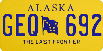 AK license plate GEQ692