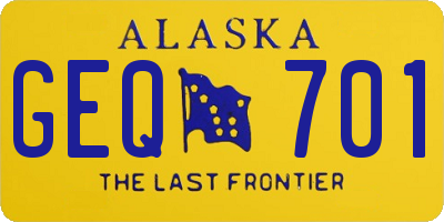 AK license plate GEQ701