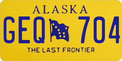 AK license plate GEQ704
