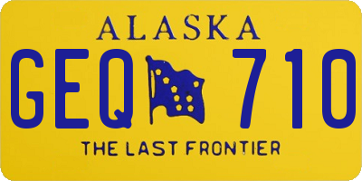 AK license plate GEQ710