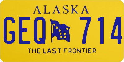 AK license plate GEQ714
