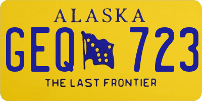 AK license plate GEQ723