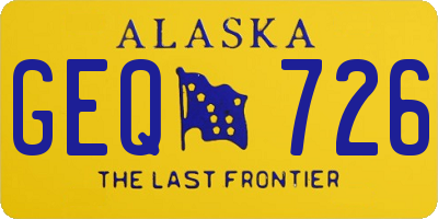 AK license plate GEQ726