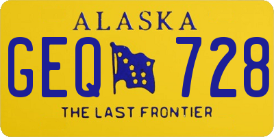 AK license plate GEQ728