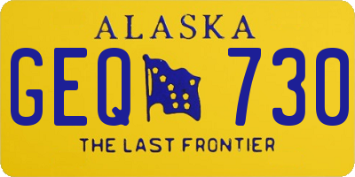 AK license plate GEQ730