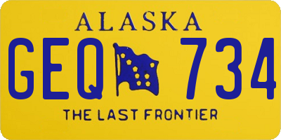 AK license plate GEQ734