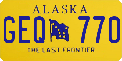 AK license plate GEQ770