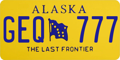 AK license plate GEQ777