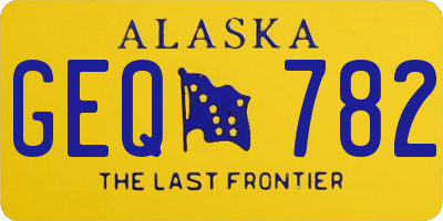 AK license plate GEQ782