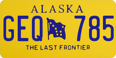 AK license plate GEQ785