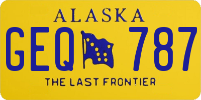 AK license plate GEQ787