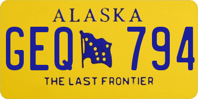 AK license plate GEQ794